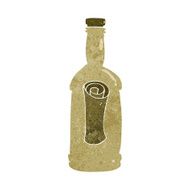 cartoon letter in a bottle N28