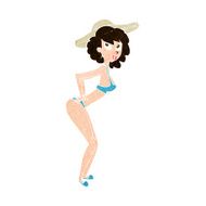 cartoon pin-up beach girl N10