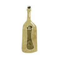 cartoon letter in a bottle N29