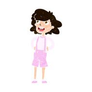 cartoon woman in dungarees N8