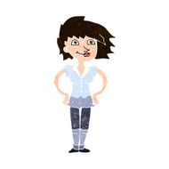 cartoon woman with hands on hips N219