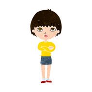 cartoon woman with crossed arms N45