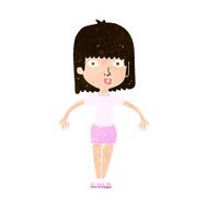cartoon woman shrugging shoulders N470