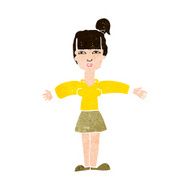 cartoon woman shrugging shoulders N471