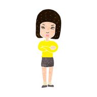 cartoon woman with crossed arms N46