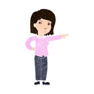 cartoon woman pointing N209
