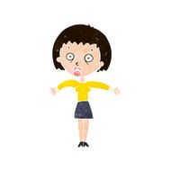 cartoon woman shrugging shoulders N472