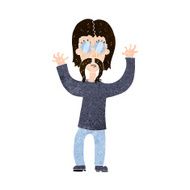 cartoon hippie man waving arms N8