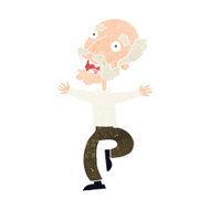 cartoon old man having a fright N9