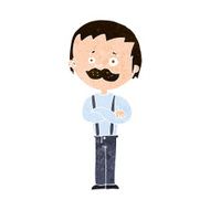 Cartoon Man With Mustache N103
