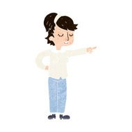 cartoon friendly woman pointing N10
