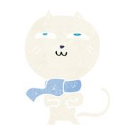 cartoon funny cat wearing scarf N14