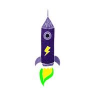 Cartoon Space Rocket N55