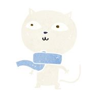 cartoon funny cat wearing scarf N15