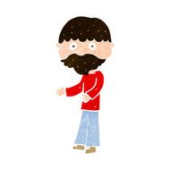 cartoon happy bearded man N10