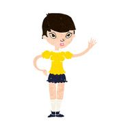 Cartoon Woman Waving N336