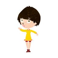 Cartoon Woman Waving N337