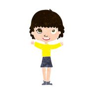 Cartoon Woman Waving N338
