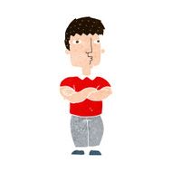 cartoon man with crossed arms N29
