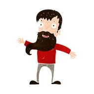 cartoon man with beard waving N10