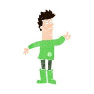 cartoon positive thinking man in rags N10