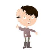 cartoon boy with growth on head N39