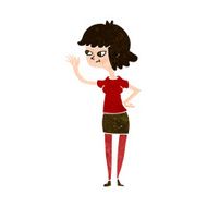 cartoon friendly girl waving N10