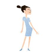cartoon woman in dress N41
