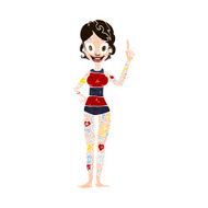 cartoon woman covered in tattoos N10
