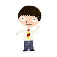 cartoon school boy with idea N33