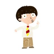 cartoon school boy with question N18