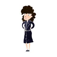 cartoon woman in trench coat N27