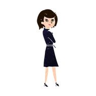 cartoon woman in trench coat N28