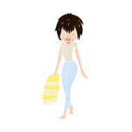cartoon woman going to bed N9