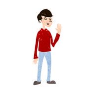 cartoon waving man N63