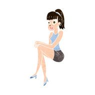 cartoon pretty woman N278