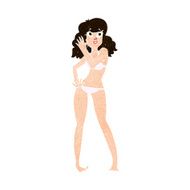 cartoon pretty woman in bikini N10