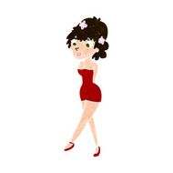 cartoon woman posing in dress N38