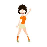 cartoon woman dancing N29