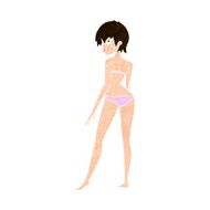 cartoon woman in bikini N55