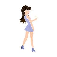 cartoon woman posing in dress N39