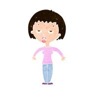 cartoon woman shrugging shoulders N476