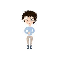 cartoon crazy excited woman N19