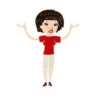 cartoon woman shrugging shoulders N477
