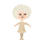 cartoon bitter old woman N19