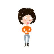 cartoon surprised woman N237