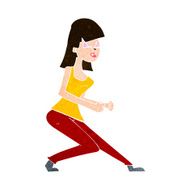 cartoon crazy dancing girl N9