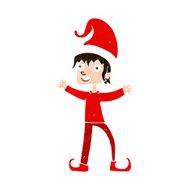 cartoon excited christmas elf N10