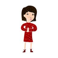 cartoon calm woman N10