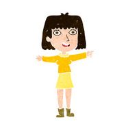 cartoon happy woman pointing N68
